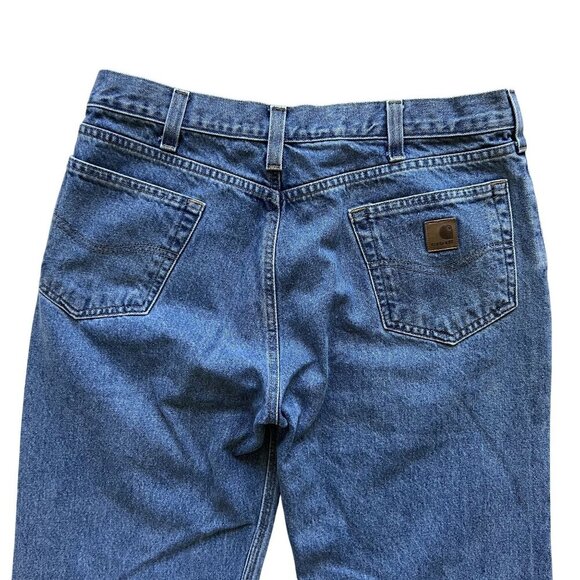 Carhartt Mens 36x32 Relaxed Fit Blue Denim Jeans Casual Normcore Capsule Pants - Picture 8 of 13